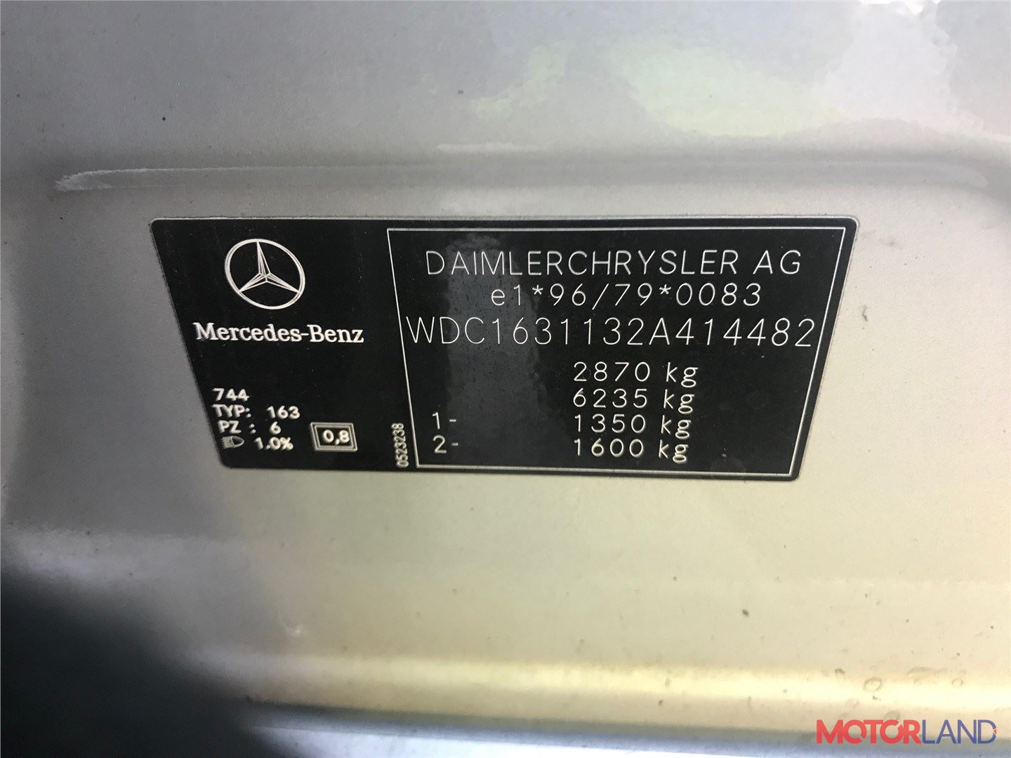 Недавно поступивший автомобиль Mercedes ML W163 1998-2004 - разборочный  номер t21150