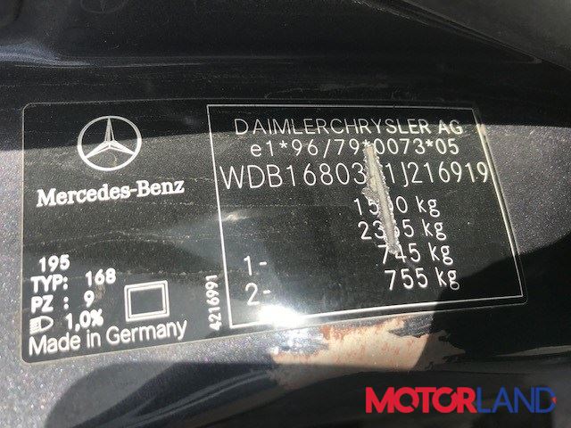 Mercedes A W168 1997-2004 1.6 литра Бензин Инжектор, разборочный номер 69056 #5